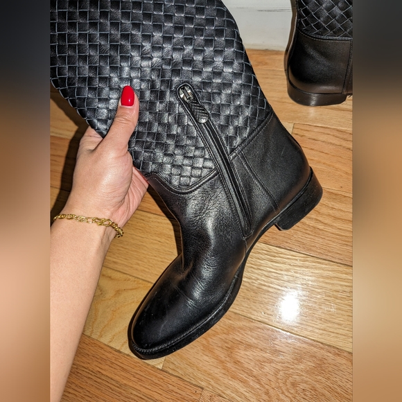BOTTEGA VENETA PIXELMOD LEATHER WEAVE RIDING BOOTS - Picture 4 of 16